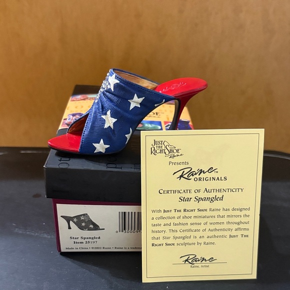 Just The Right Shoe Star Spangled Mules - Red and Blue - Picture 2 of 5